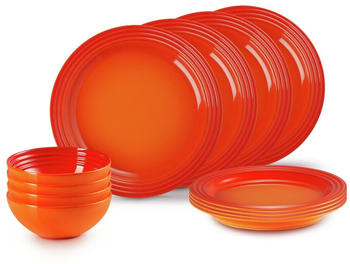 Le Creuset 12-teiliges Geschirrset Steinzeug ofenrot