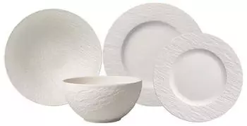 Villeroy & Boch Manufacture Rock Geschirr-Set 4-teilig wei&szlig;