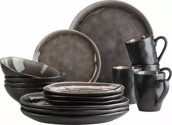 M&auml;ser Niara Organic Kombiservice 16-tlg Braun Schwarz