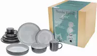 CreaTable Kombiservice "Nordic Fjord" je 2 Speiseteller, Suppenteller,...