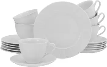 CreaTable Kaffeeservice Barcelona 18-teilig wei&szlig;