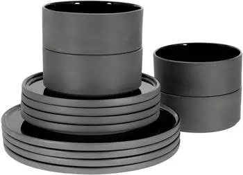 CreaTable Tellerset Futuro 12-tlg schwarz CreaTable Tellerset Futuro 12-tlg schwarz