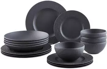 Villeroy & Boch MANUFACTURE ROCK Kombiservice 16-tlg Schwarz