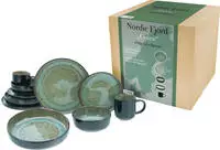 CreaTable Kombiservice "Nordic Fjord" je 2 Speiseteller, Suppenteller, Dessertteller,