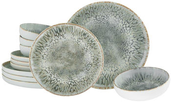 CreaTable Uno Volcano Teller Set 12-tlg braun grau