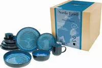 CreaTable Kombiservice "Nordic Fjord" je 2 Speiseteller, Suppenteller, Dessertteller,