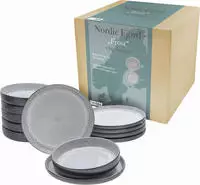 CreaTable Teller-Set "Nordic Fjord" Tafelservice, 6 Speiseteller &Oslash; 26 cm, 6