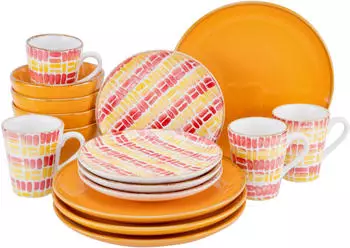 CreaTable MARBELLA Kombiservice 16-teilig südländisches Dekor CreaTable MARBELLA Kombiservice 16-teilig südländisches Dekor