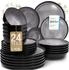 Pure Living Steingut Geschirrset Ibiza 24-tlg