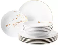 Seltmann Weiden Tafelservice "Geschirr-Set, 12 Teile, Liberty Golden Rose Hip"
