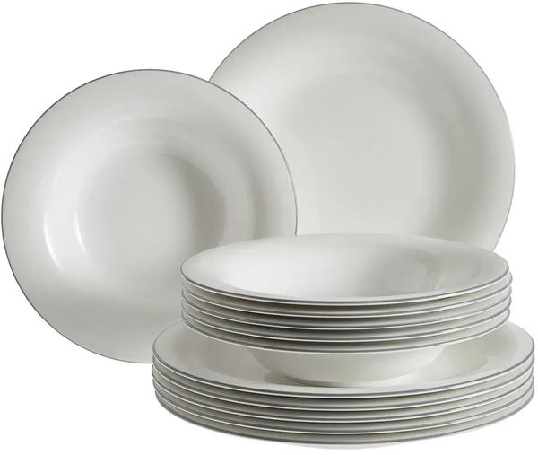Villeroy & Boch Tafelservice Grey Lines 12-teilig Grau Weiß
