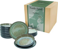 CreaTable Teller-Set "Nordic Fjord" Tafelservice, 6 Speiseteller &Oslash; 26 cm, 6
