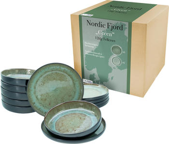 CreaTable Nordic Fjord Geschirr-Set 12-tlg Gr&uuml;n