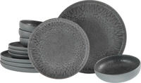 CreaTable Teller-Set "Uno Volcano, Teller Set 12-tlg" Reaktivglasur, Vintage Style