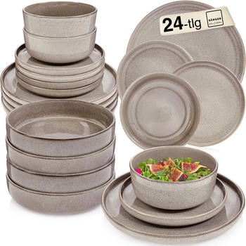 Sänger VALUE COLLECTION Kairo Clay Tafelservice 24-teilig Grau-Beige