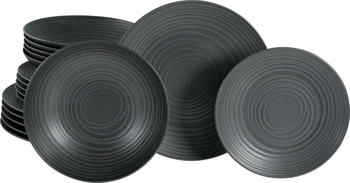 CreaTable Lava Black 18-teiliges Geschirrset Schwarz (20569)