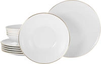 CreaTable Tafelservice "Valencia Gold, Tafel-Service 12-tlg" Teller Set, Elegant,