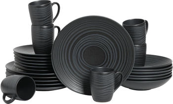 CreaTable Lava Stone Kombiservice 24-tlg Schwarz (20568)