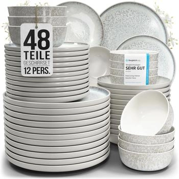 Pure Living Ibiza Geschirrset 48-tlg beige