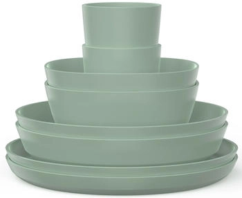 Mepal Silueta Nordic sage Promo Geschirrset gr&uuml;n 8 tlg 2 Personen