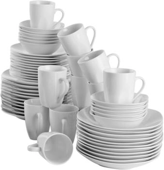 TecTake Geschirr-Set wei&szlig; 100-tlg f&uuml;r 12 Personen