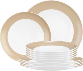 Seltmann Weiden Kombiservice Liberty Pure Colors Tafelservice 12er Set (12-tlg) Porzellan Dusty Beige