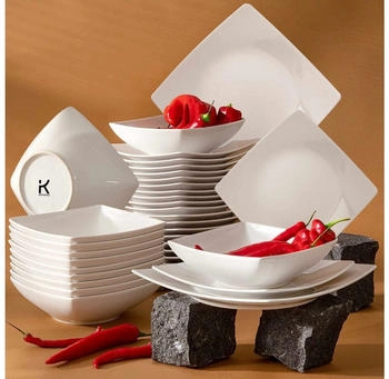 Konsimo Tafelservice weiß quadratisch 25 x 2 x 25 cm