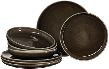 Ritzenhoff & Breker Tafelset Eda Umbra 8-tlg., Geschirr-Set, Steingut, Braun