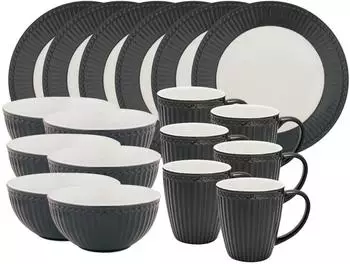 Greengate Alice Frühstücksset dark grey 18tlg