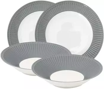 Greengate Alice Tafelset stone grey 4tlg