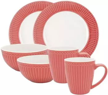 Greengate Alice Frühstücksset coral Set6