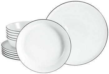 CreaTable 21966, Chef Collection Black Line, Tafelservice 12-tlg, Porzellan