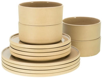CreaTable 21524, futuro Sand, Tellerset 12-tlg, Steinzeug