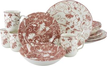 CreaTable 22257, Damask Pink, Kombiservice 16-tlg, Steingut