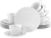 CreaTable Kaffeeservice "Arianne Weiss, Service 18-tlg." Klassisch, Zeitlos