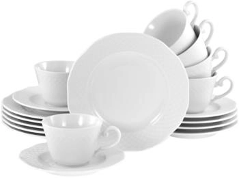 CreaTable 24589, Arianne Weiss, Kaffeeservice 18-tlg, Porzellan