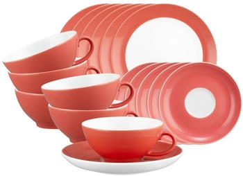 Seltmann Weiden Liberty Pure Colors Teeservice 18-teilig Flamingo Red