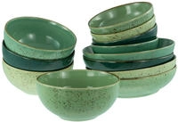 CreaTable Schale "Nature Collection, Bowl Set 12-tlg" 12 Stk. aus Steinzeug
