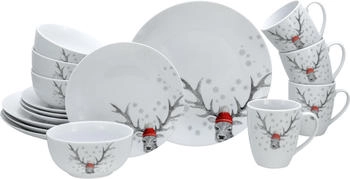 CreaTable 13919, Luna Hirsch, Kombiservice 16-tlg, Porzellan
