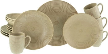 CreaTable Catania Sand Kombiservice 16-tlg Steinzeug