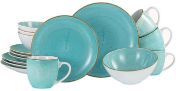CreaTable 24539, Vintage Nature Aqua, Kombiservice 16-tlg, Porzellan