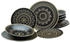 CreaTable 23588, Mandala Schwarz, Tellerset 12-tlg, Steinzeug