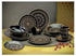 CreaTable 23588, Mandala Schwarz, Tellerset 12-tlg, Steinzeug