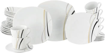 CreaTable 24030, Square City Line, Kombiservice 30-tlg, Porzellan