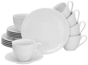 CreaTable 21876, Valencia Weiss, Kaffeeservice 18-tlg, Porzellan