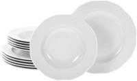 CreaTable Tafelservice "Arianne Weiss, Service 12-tlg." Teller Set, Klassisch,