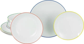 CreaTable 24057, Luna Color Line, Tellerset 12-tlg, Porzellan