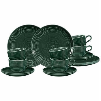 Seltmann Weiden Terra Kaffeeservice 18-teilig moosgr&uuml;n