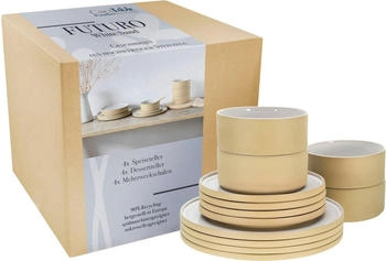 CreaTable 21531, futuro Weiss, Tellerset 12-tlg, Steinzeug