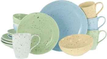 CreaTable 24280, Confetti Bunt, Kombiservice 16-tlg, Steinzeug